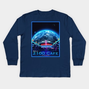 POSTCARD: 2100 CAFE. Kids Long Sleeve T-Shirt